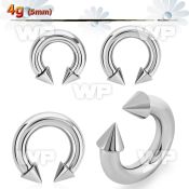 64a6u0 surgical steel cbr horseshoe 5mm internally threaded 7mm belly piercing