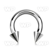 64a6uek surgical steel cbr horseshoe 2mm external threaded 5mm belly piercing