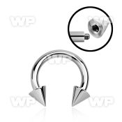64a6uepf surgical steel cbr horseshoe 2 5mm externally threaded ear lobe piercing
