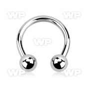 64aek3 surgical steel cbr horseshoe 2mm externally threaded 5mm belly piercing