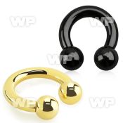 64ary black ion plated surgical steel cbr horseshoe 4mm intern belly piercing