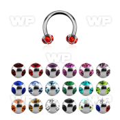 64c40 surgical steel cbr horseshoe 1 2mm 4mm multi jewel ball belly piercing