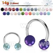 64ma surgical steel cbr horseshoe 1 6mm 5mm faux pearl ball belly piercing