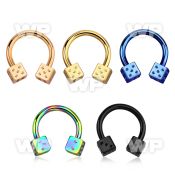 64r18 ion plated surgical steel cbr horseshoe 1 6mm 4mm dices belly piercing