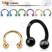 64r40 ion plated surgical steel cbr horseshoe 1 6mm 4mm ball belly piercing