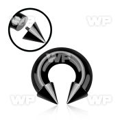64r6upp black ion plated surgical steel cbr horseshoe 10mm inter belly piercing