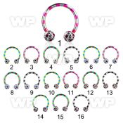 64rbdas7 zebra striped ion plated surgical steel cbr horseshoe belly piercing
