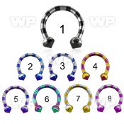 64rbey zebra striped pvd surgical steel cbr horseshoe 1 2mm 3mm belly piercing