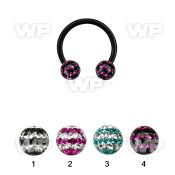 64rdas1 ion plated surgical steel cbr horseshoe 1 6mm 5mm multi belly piercing