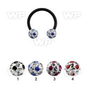 64rdas7 ion plated surgical steel cbr horseshoe 1 6mm 5mm multi belly piercing