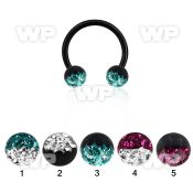 64rdasw ion plated surgical steel cbr horseshoe 1 6mm 5mm multi belly piercing