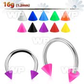 64w376u surgical steel cbr horseshoe 1 2mm 3mm solid color acryl belly piercing
