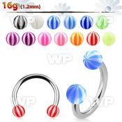 64w4w surgical steel cbr horseshoe 1 2mm 3mm acrylic beach bal belly piercing
