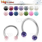 64wma surgical steel cbr horseshoe 1 2mm 3mm faux pear ball belly piercing