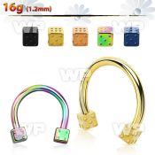 64wr18ks ion plated surgical steel cbr horseshoe 1 2mm 2 5mm dice eyebrow piercing