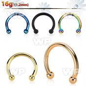 64wr4k ion plated surgical steel cbr horseshoe 1 2mm 2mm ball belly piercing