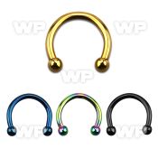 64wr4ks ion plated surgical steel cbr horseshoe 1 2mm 2 5mm ball belly piercing