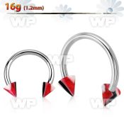 64wu77 surgical steel cbr horseshoe 1 2mm 3mm acrylic red bla belly piercing