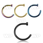 6bru3 fake ion plated 316l steel clip on nose ring 1mm belly piercing