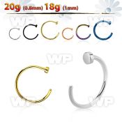 6bu3 fake surgical steel clip on nose ring 1mm belly piercing