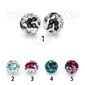6jdas 5mm ball ferido glued multi crystals zebra stripes patter 