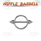 6uumws surgical steel round nipple shield 1 6mm bar 5mm cones nipple piercing