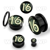 7dm55 black acrylic plug external screw fit the size in mm as ear lobe piercing