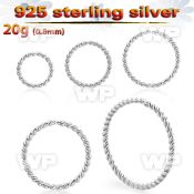 7i3wbokp silver seamless nose ring twisted wire 20g