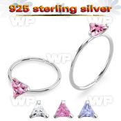 7igrjkk 925 silver seamless nose ring 22g triangle color cz