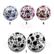 7jdat 8mm ball ferido glued multi crystals incute dotted design belly piercing