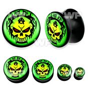 7mioo black acrylic double flare saddle picture plugdevelish ear lobe piercing