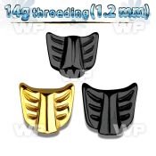 7ore0 black ion plated surgical steel arrow part for industrial belly piercing