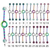 814rdas6 zebra striped ion plated surgical steel industrial loop ear piercing others