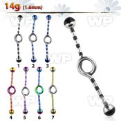 814re0 zebra striped ion plated 316l steel industrial loop barbe 