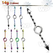 814rue0 zebra striped ion plated 316l steel industrial loop barbe 