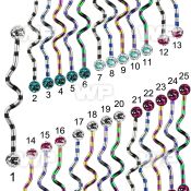 817rdas6 zebra striped ion plated surgical steel industrial zig za ear piercing others