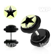 8bqiae0 acrylic fake plug black star logo o ring s size 8mm belly piercing