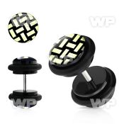 8bqiake acrylic fake plug woven design logo o ring s size 8mm belly piercing