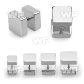 8m3v steel fake plug square sides ear lobe piercing