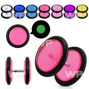 8miba glow in the dark acrylic fake cheater plug o ring belly piercing