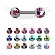 8mjc40 316l steel fake cheater plug 4mm multi jewel ball shaped ear lobe piercing
