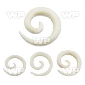8mox organic wood spiral coil taper made from bone ear lobe piercing