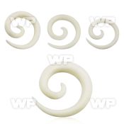 8mox organic wood spiral coil taper made from bone ear lobe piercing