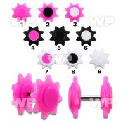 8mqad acrylic fake cheater plug fancy o ring belly piercing
