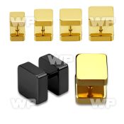 8mr3v ion plated steel fake plug square sides ear lobe piercing