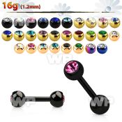 8mrc40 ion plated 316l steel fake cheater plug 4mm jewel ball ear lobe piercing