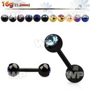 8mrc4s ion plated 316l steel fake cheater plug 5mm jewel ball ear lobe piercing