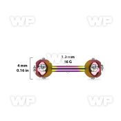 8mrjc40 ion plated 316l steel fake cheater plug 4mm multi jewel ear lobe piercing