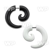 8qr65 fake acrylic sprial taper 316l steel bar size 6mm ear lobe piercing