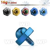 8r7y 6mm hexagon screw nut shaped ion plated 316l steel dermal belly piercing